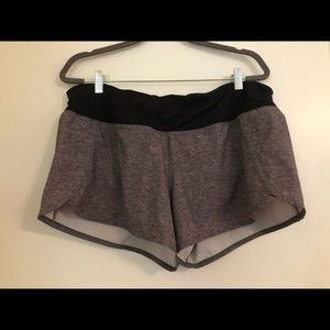 Grey lululemon speed up shorts size 14